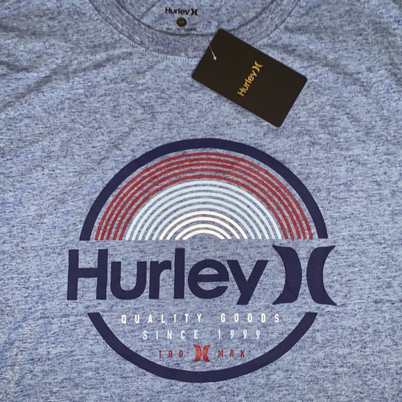 HURLEY Blue CTN JERSEY SHORT SLEEVE GRAPHIC TEE n - Picture 2 of 3